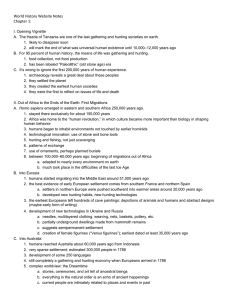 World History Website Notes Chapter 1: I. Opening Vignette A. The