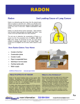For more information: Radon 2nd Leading Cause of Lung Cancer