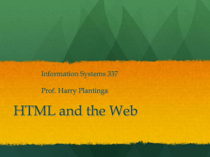 HTML and the Web