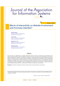 Journal of the Association for Information Effects of Interactivity on