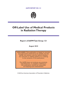 AAPM Report No 121