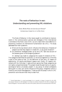 The roots of behaviour in war:Understanding and preventing IHL