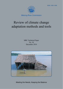 Review of climate change adaptation methods and tools