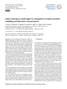 Light scattering at small angles by atmospheric irregular particles