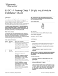 E-IDC1A Analog Class A Single Input Module Installation Sheet