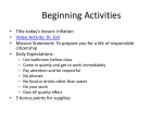 Beginning Activity