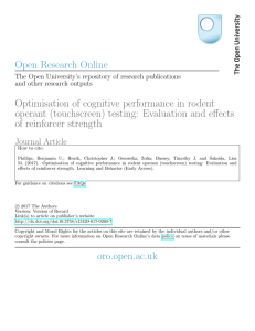 Optimisation of cognitive performance in rodent operant