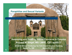 Paraphilias and Sexual Variants