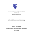M.Tech (Information Technology) - National Institute Of Engineering