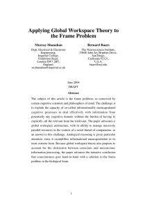 Applying Global Workspace Theory to the Frame Problem