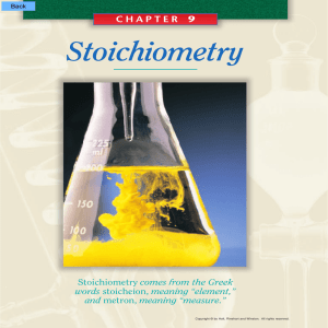 CHAPTER 9 Stoichiometry - Modern Chemistry Textbook