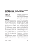 Using zebrafish in human disease research: some advantages