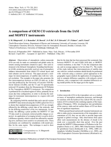A comparison of OEM CO retrievals from the IASI and MOPITT