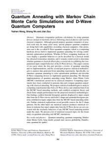 Quantum Annealing with Markov Chain Monte Carlo Simulations