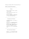 Setting Assumptions and Notation The Central Limit Theorem