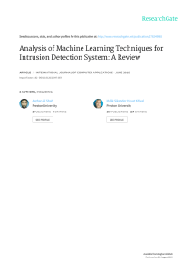 Analysis of Machine Learning Techniques for Intrusion Detection