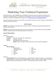 Marketing Your Technical Experience