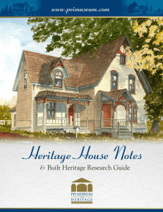 Heritage House Notes and Built Heritage Research Guide