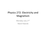 Physics 272: Electricity and Magnetism