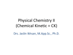 Physical Chemistry II (Chemical Kinetic)
