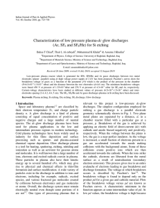 Characterization of low pressure plasma