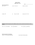 Quarter 1 Review Algebra 2 Block - Kraft Name Solve each equation