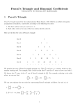 Pascal`s Triangle and Binomial Coefficients