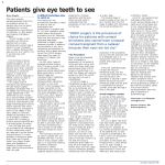 Patients give eye teeth to see