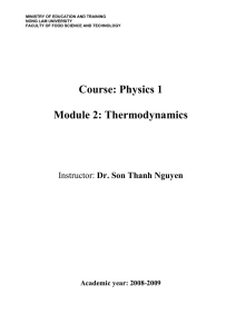 Physics 1 Module 2: Thermodynamics