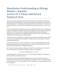 P-Values and Formal Statistical Tests