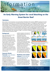 An Early Warning System for coral bleaching on the Great Barrier Reef