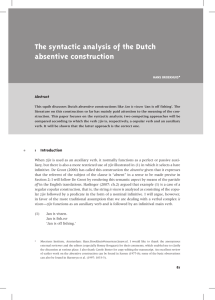 The syntactic analysis of the Dutch absentive