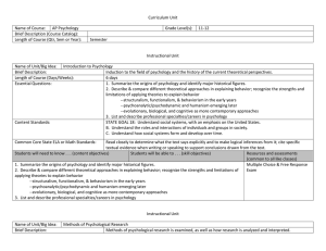 AP Psychology Curriculum
