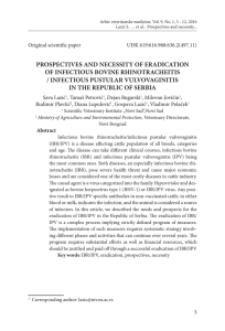 prospectives and necessity of eradication of infectious bovine