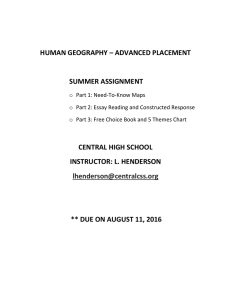 HUMAN GEOGRAPHY – ADVANCED PLACEMENT SUMMER