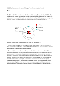 GCSE Chemistry coursework: Research Study on `Francium and the