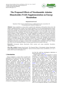 The Proposed Effects of Nicotinamide Adenine Dinucleotide (NAD