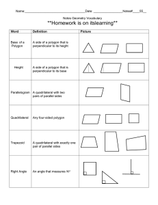 Geometry Vocabulary Notes Key