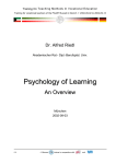 Psychology of Learning - Lehrstuhl für Pädagogik