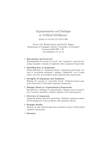 Argumentation and Dialogue in Artificial Intelligence