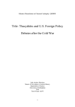 Title: Thucydides and U.S. Foreign Policy Debates after the Cold War