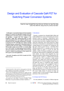 Design and Evaluation of Cascode GaN FET for Switching Power