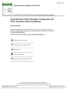 Small Reactive Sulfur-Nitrogen Compounds and Their Transition