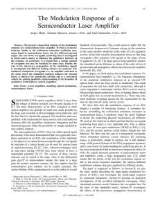 The modulation response of a semiconductor laser amplifier