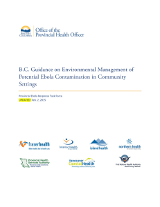 B.C. Guidance on Environmental Management of Potential Ebola
