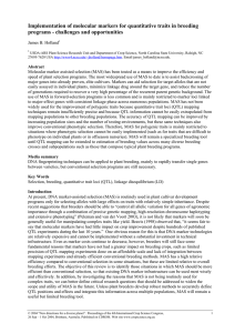 Implementation of molecular markers for quantitative traits in