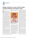 Debate Continues on Use of PSA Testing for Early Detection of