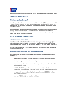 Second Hand Smoke American Cancer Society - Oklahoma 4-H