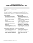 Causes and Consequences of World War I