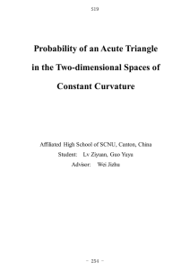 Probability of an Acute Triangle in the Two
